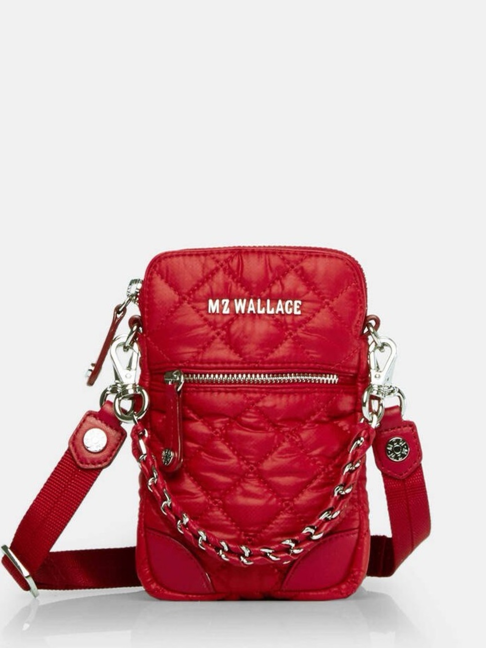 MZ Wallace Micro Nylon Quilted Red crossbody bag